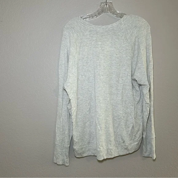 Athleta Light Gray Women's Sweatshirt crossover lounge workout layering minimal - Picture 4 of 7